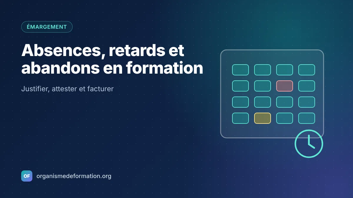 Absences, retards et abandons en formation : justifier et facturer
