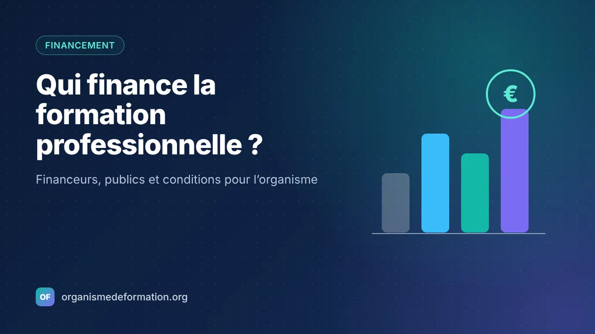 Illustration : graphique en barres et symbole euro représentant les différents financeurs de la formation