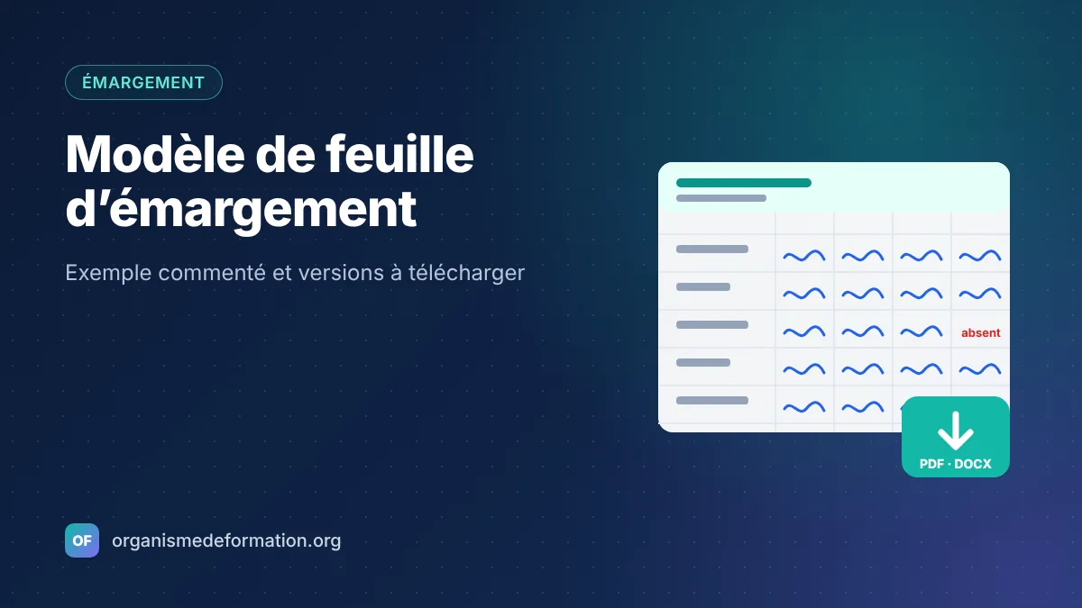 Modèle de feuille d’émargement : exemple commenté à adapter