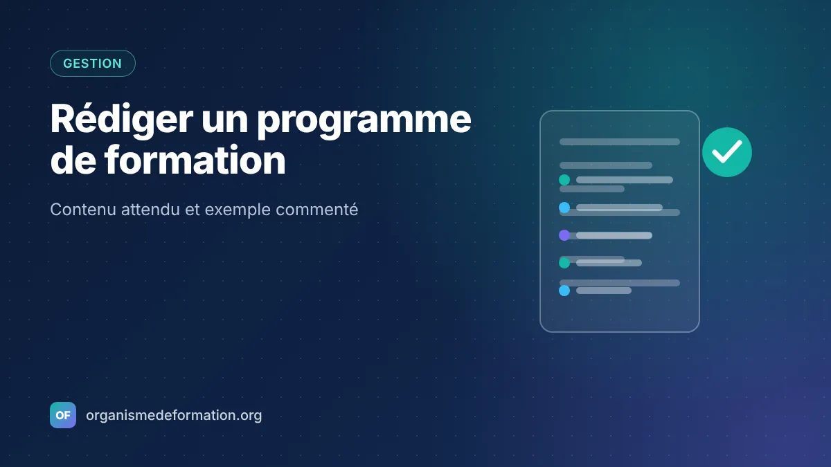 Rédiger un programme de formation : contenu attendu et exemple commenté
