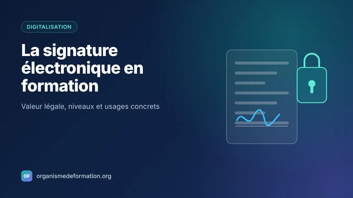 Document signé électroniquement et cadenas illustrant la sécurité de la signature